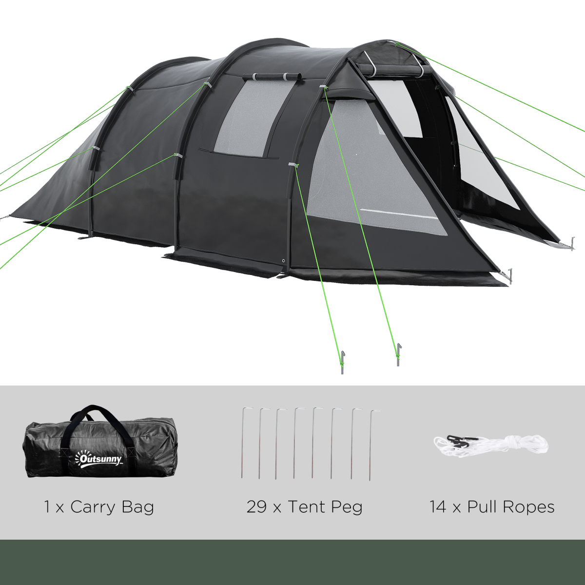3-4 Persons Tunnel Tent. - Stay-outdoors.co.uk