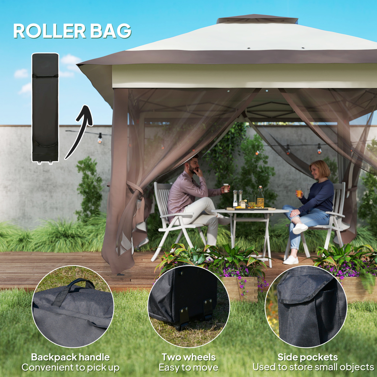 Folding Canopy with Adjustable Height & Ventilation - Portable Tent - Stay-outdoors.co.uk