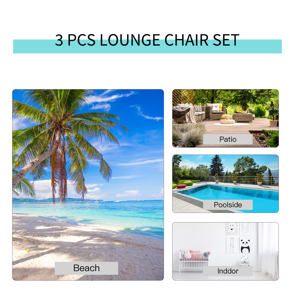 3 Pieces Lounge Chair Set. - Stay-outdoors.co.uk