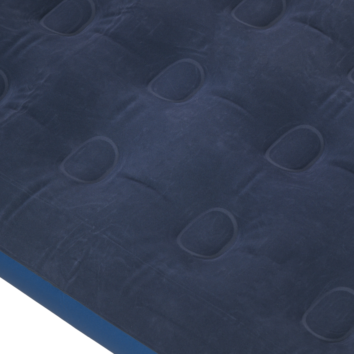 Single Air Mattress, Portable Air Bed with Flocked Surface, Blue - Stay-outdoors.co.uk