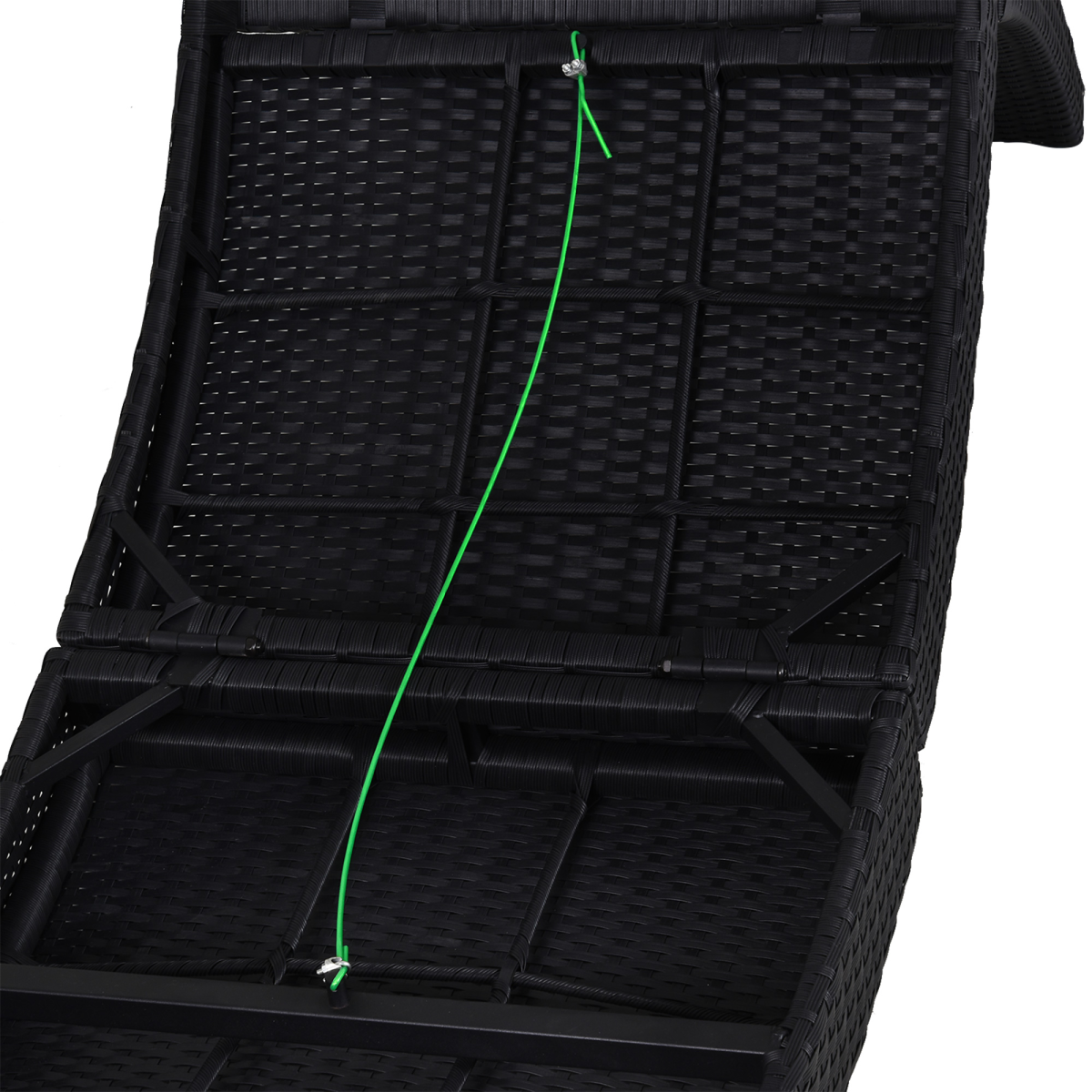 Sun Lounger Rattan Hammock Sun Bed Garden Folding Recliner Chair w/ Cushion - Stay-outdoors.co.uk