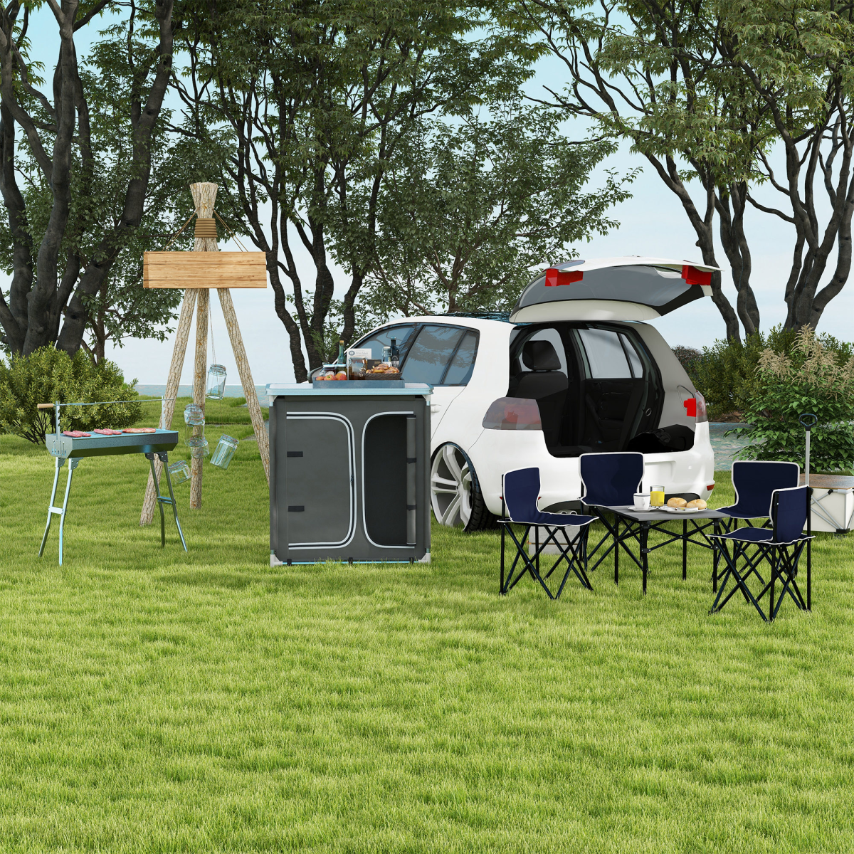 Three-shelf Camping Cupboard. - Stay-outdoors.co.uk