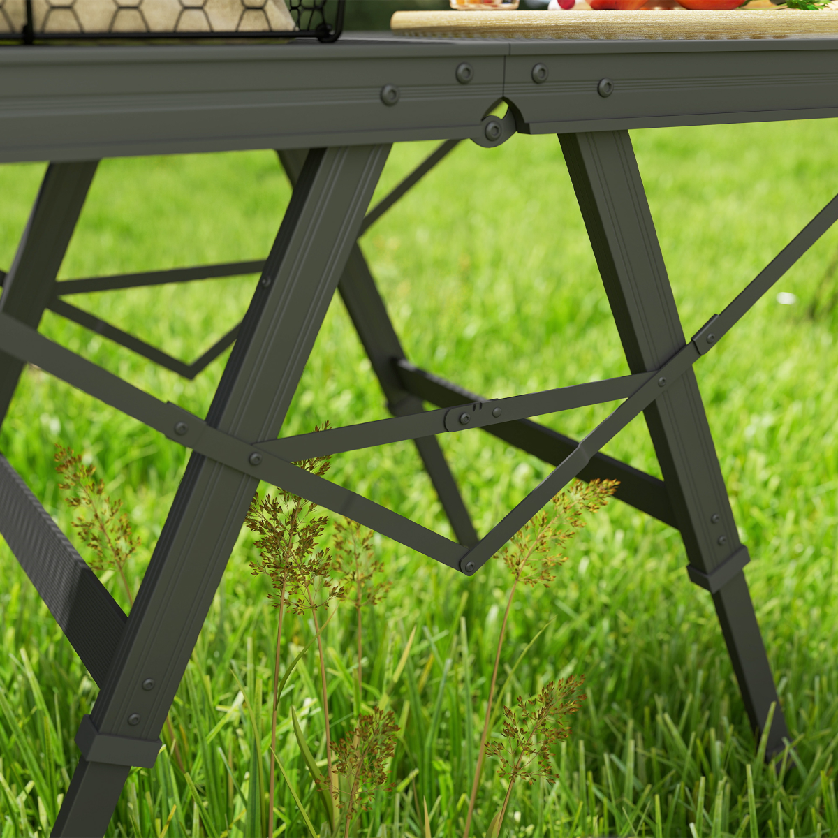 3 ft Folding Camping Table w/ Adjustable Heights & Mesh Desktop - Stay-outdoors.co.uk