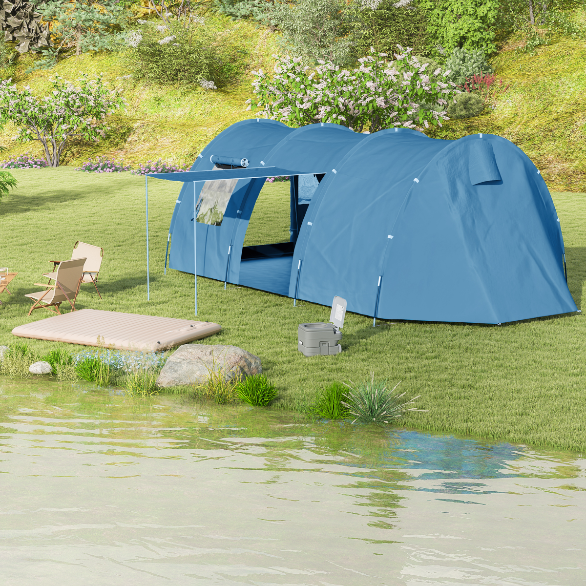 5-6 Man Family Tent Camping Tent with Two Room, Floor & Carry Bag - Stay-outdoors.co.uk