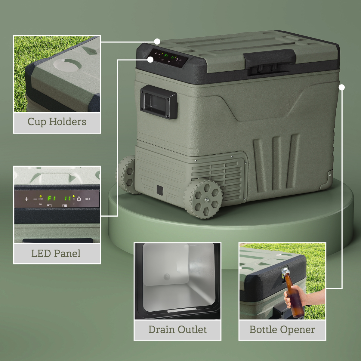 45L Camping Fridge Freezer Dual Zone Car Fridge, DC & AC, -20-20℃ - Stay-outdoors.co.uk