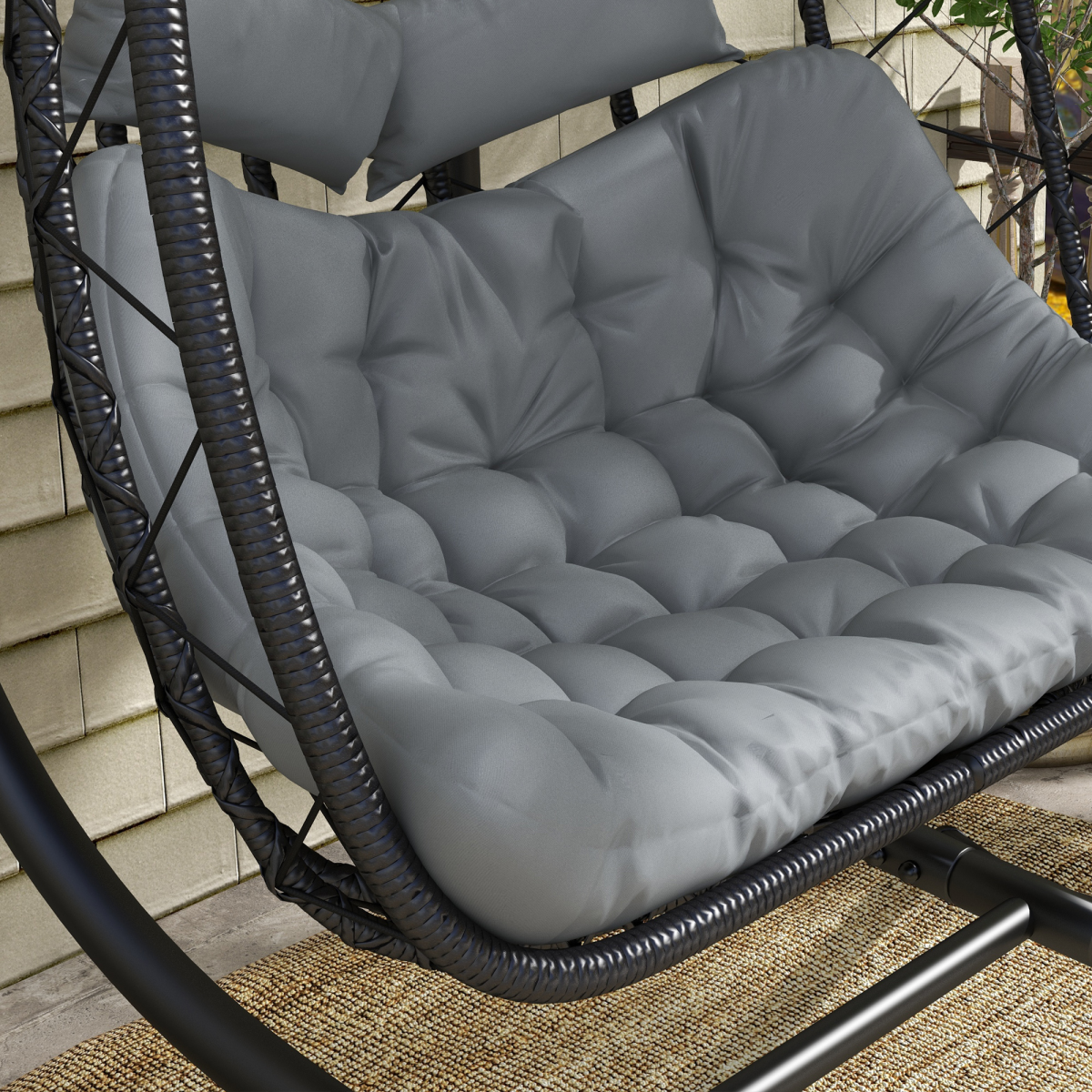 Hanging Swing Chair with Thick Cushion. - Stay-outdoors.co.uk