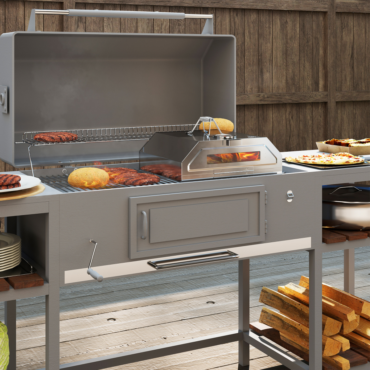 Outdoor BBQ Pizza Oven with Thermometer for Gas/Charcoal BBQ Grills - Stay-outdoors.co.uk