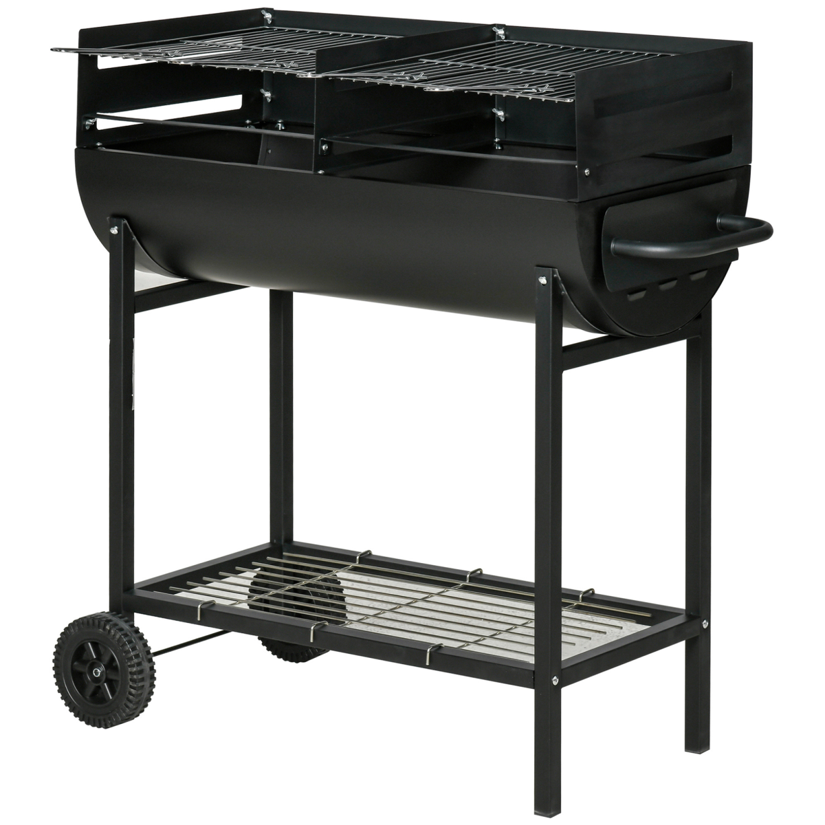 Steel 2-Grill Charcoal BBQ - Stay-outdoors.co.uk