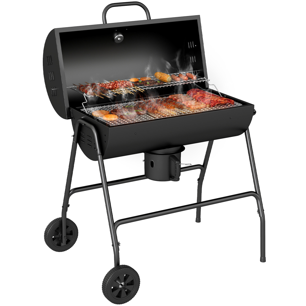 Barrel Charcoal Barbecue BBQ Grill - Stay-outdoors.co.uk