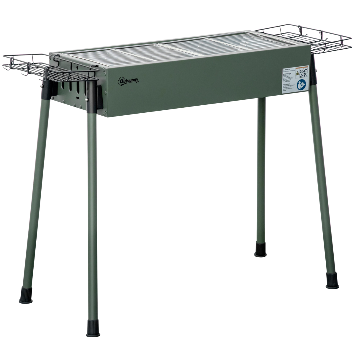 Portable Charcoal Barbecue Grill with Seasoning Baskets and Hooks - Stay-outdoors.co.uk