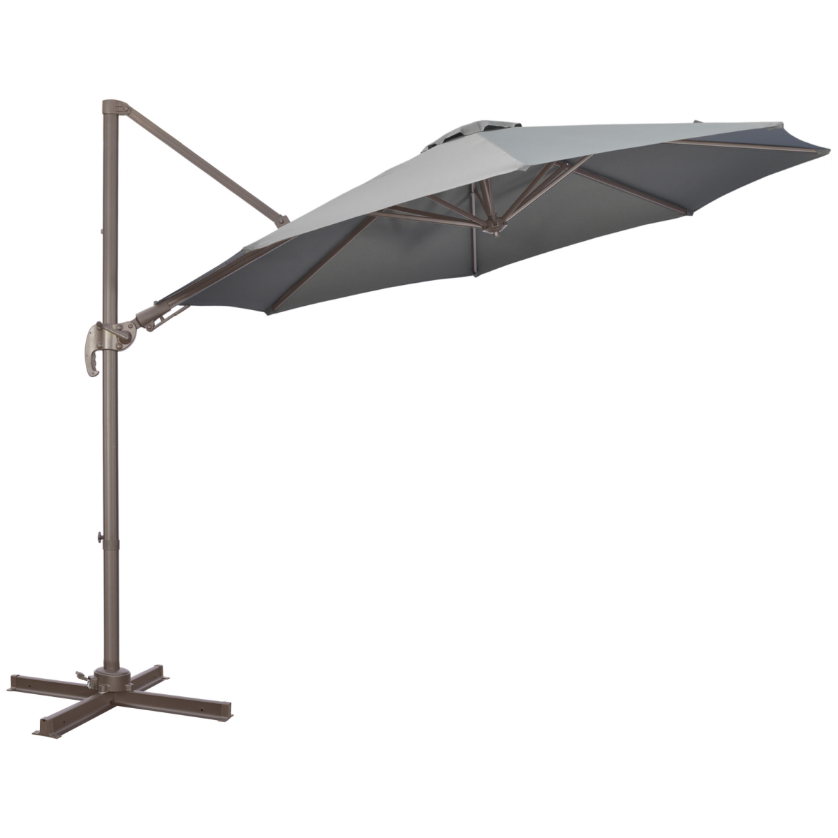 3(m) Cantilever Parasol 360� Rotation Roma Umbrella with Tilt Grey - Stay-outdoors.co.uk