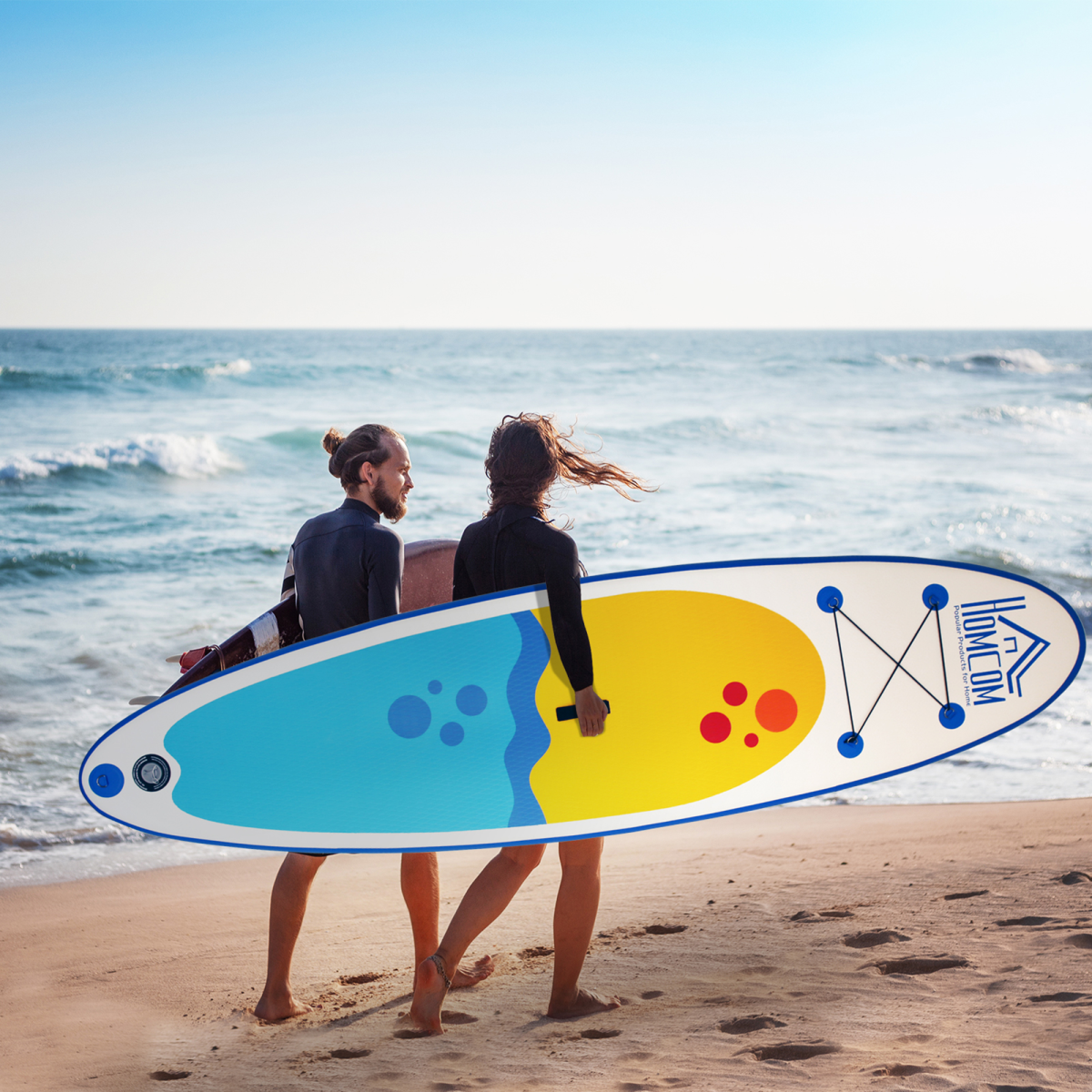 10ft Inflatable Paddle board, Fix Bag, Air Pump, Backpack HOMCOM - Stay-outdoors.co.uk