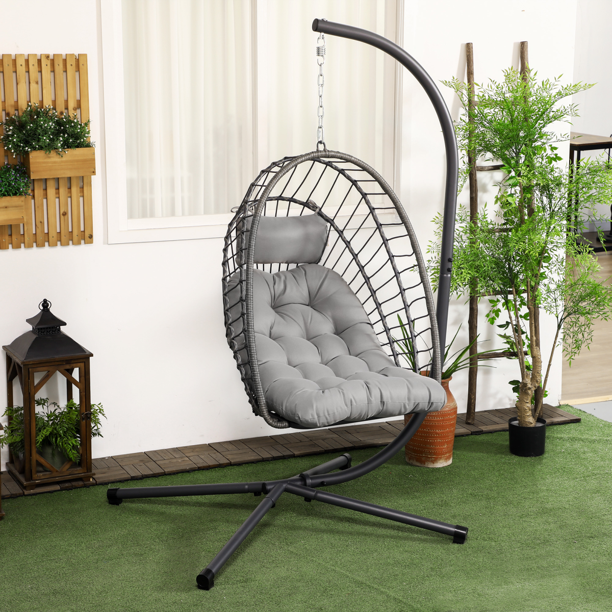 Hanging Swing Egg Chair with Thick Cushion.