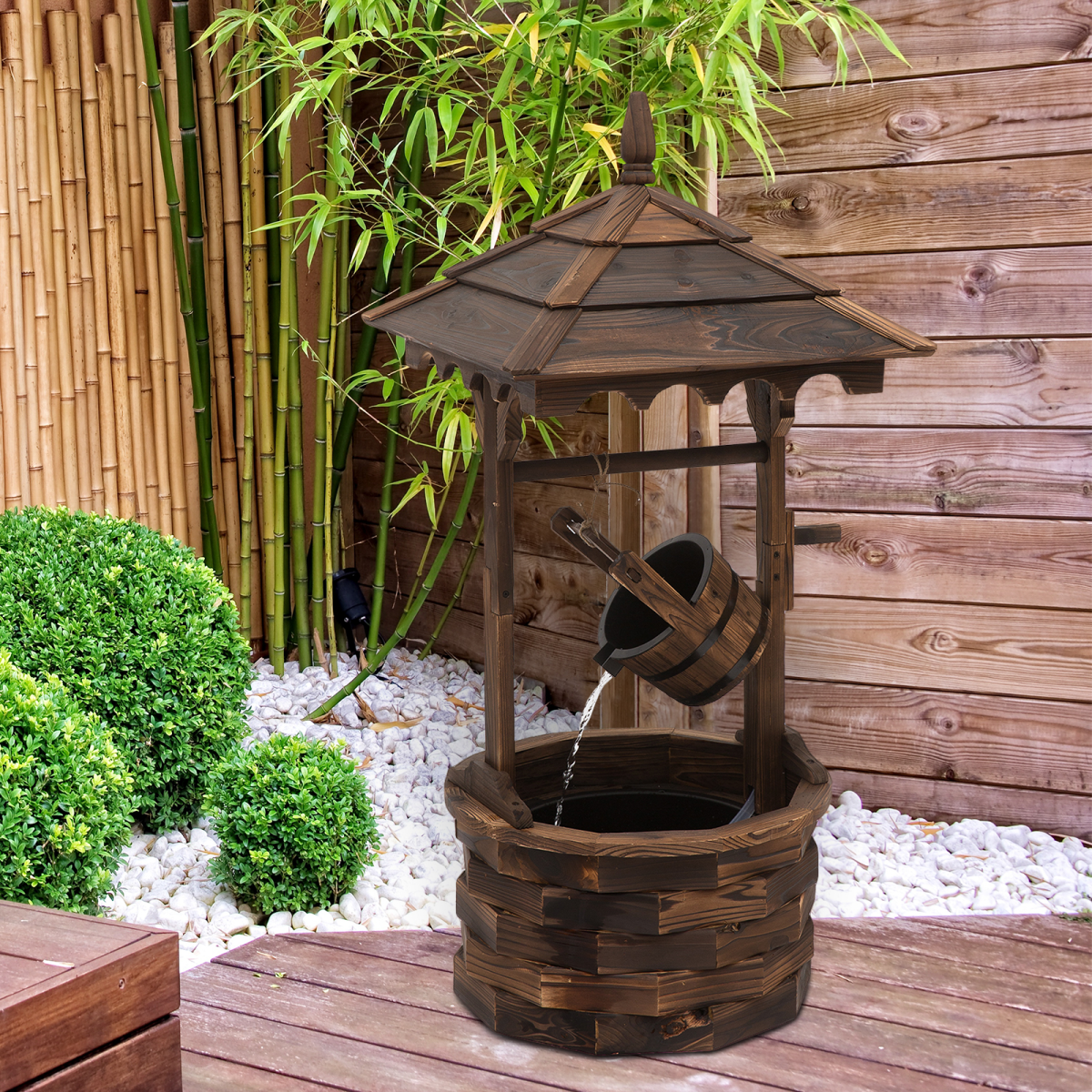 Rustic Wishing Well Water Fountain. - Stay-outdoors.co.uk