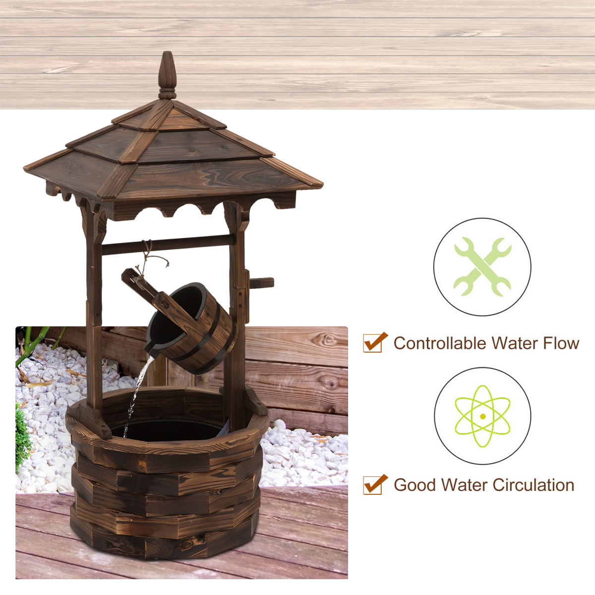 Rustic Wishing Well Water Fountain. - Stay-outdoors.co.uk