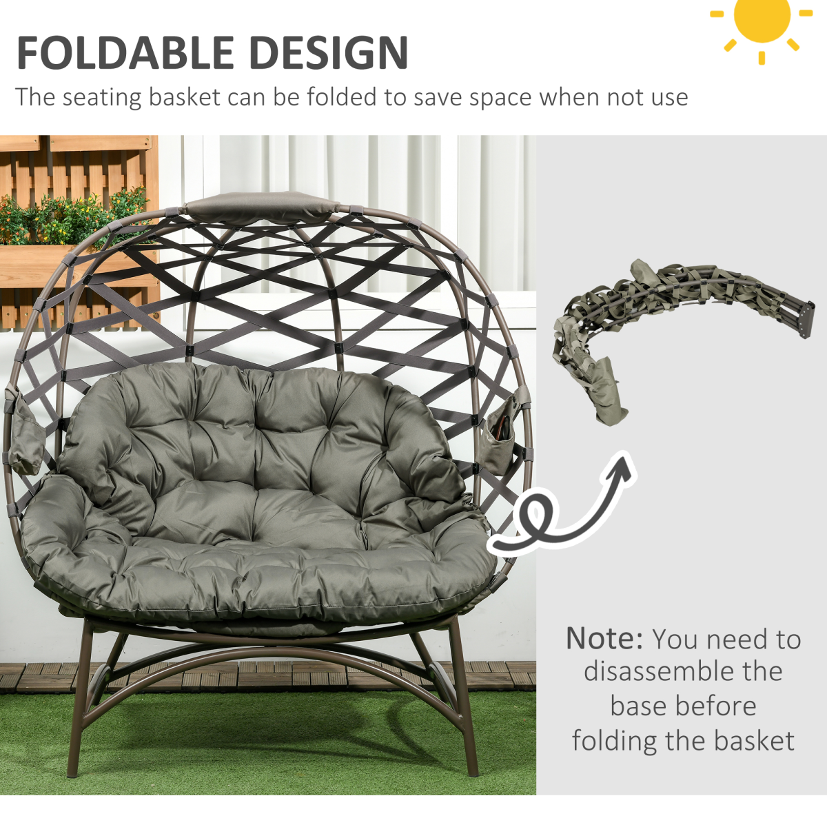 Two Seater Egg Chair. - Stay-outdoors.co.uk
