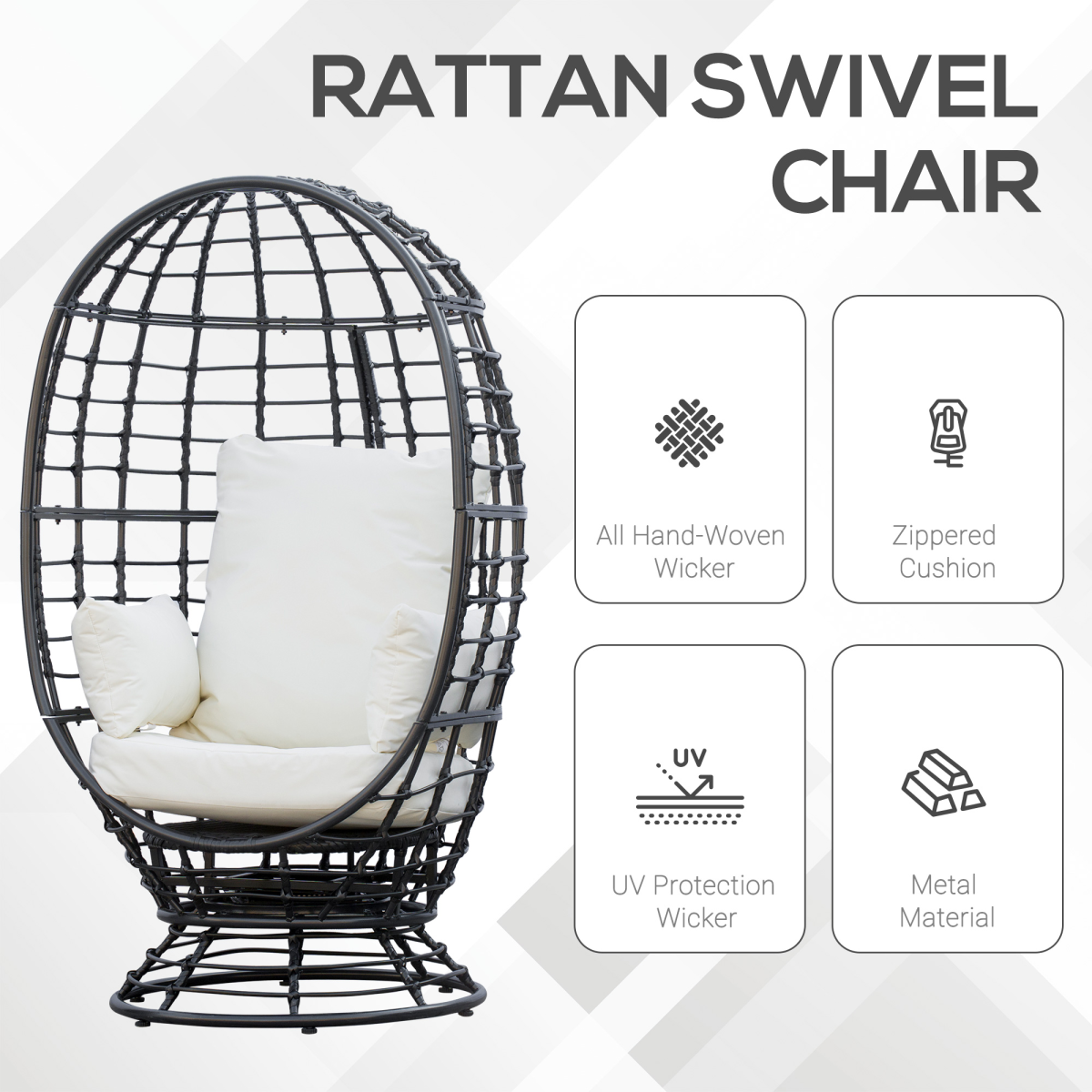 Swivel Egg Chair. - Stay-outdoors.co.uk