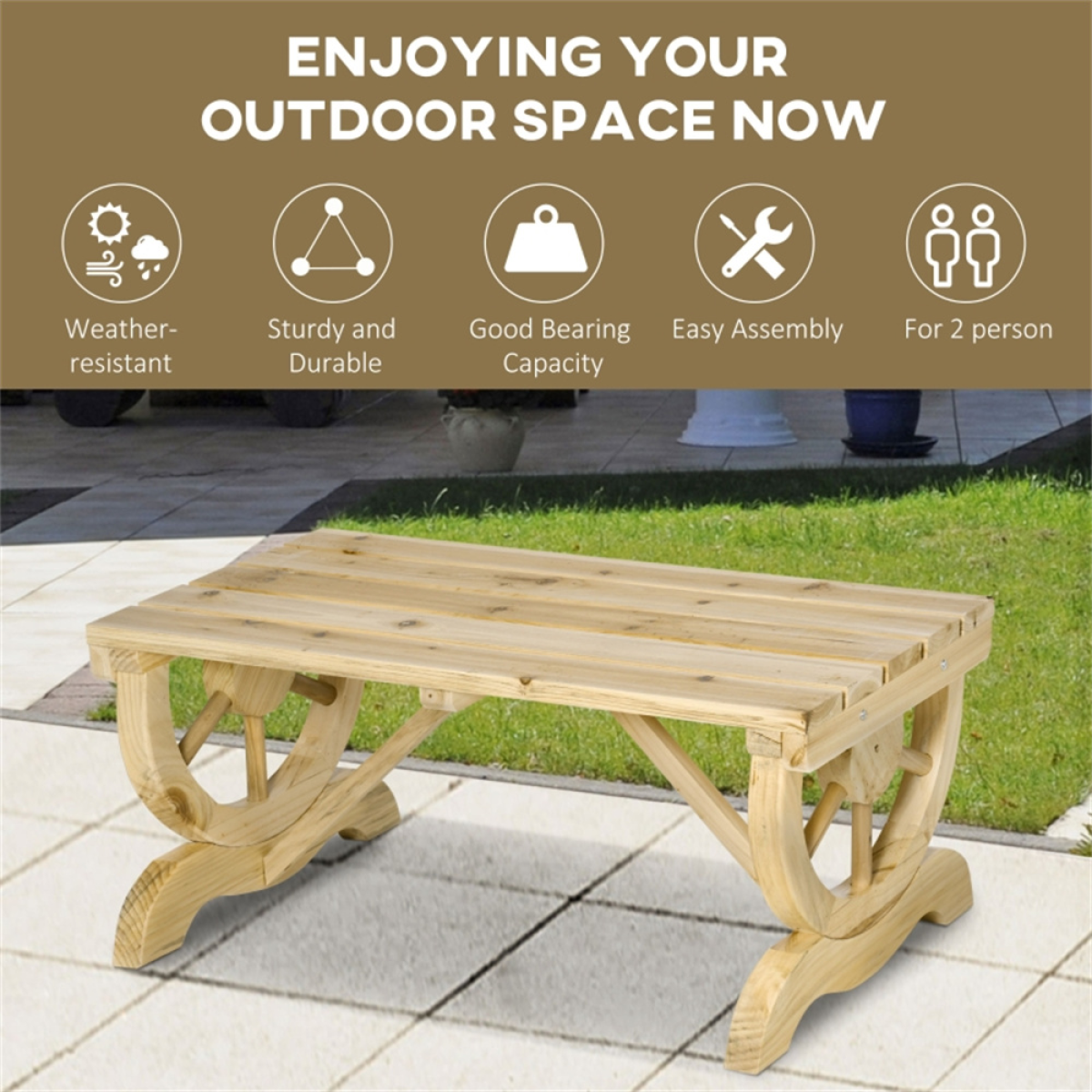 Outdoor Wooden Garden Bench. - Stay-outdoors.co.uk