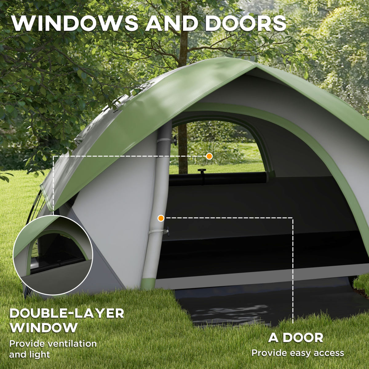 2  Man Camping Tent with Sewn-in Groundsheet. - Stay-outdoors.co.uk
