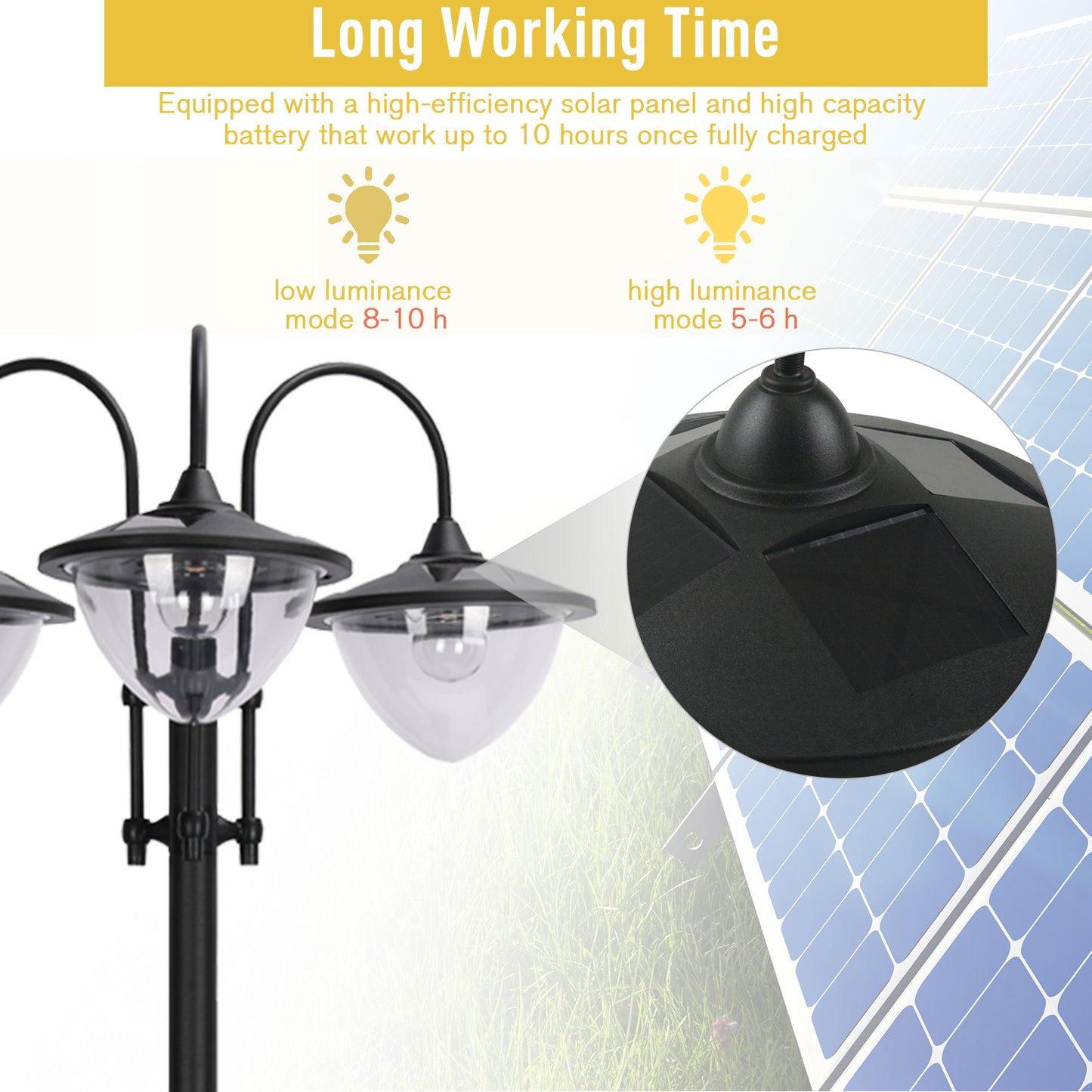 Solar Garden Lamp with built in Planter - Stay-outdoors.co.uk