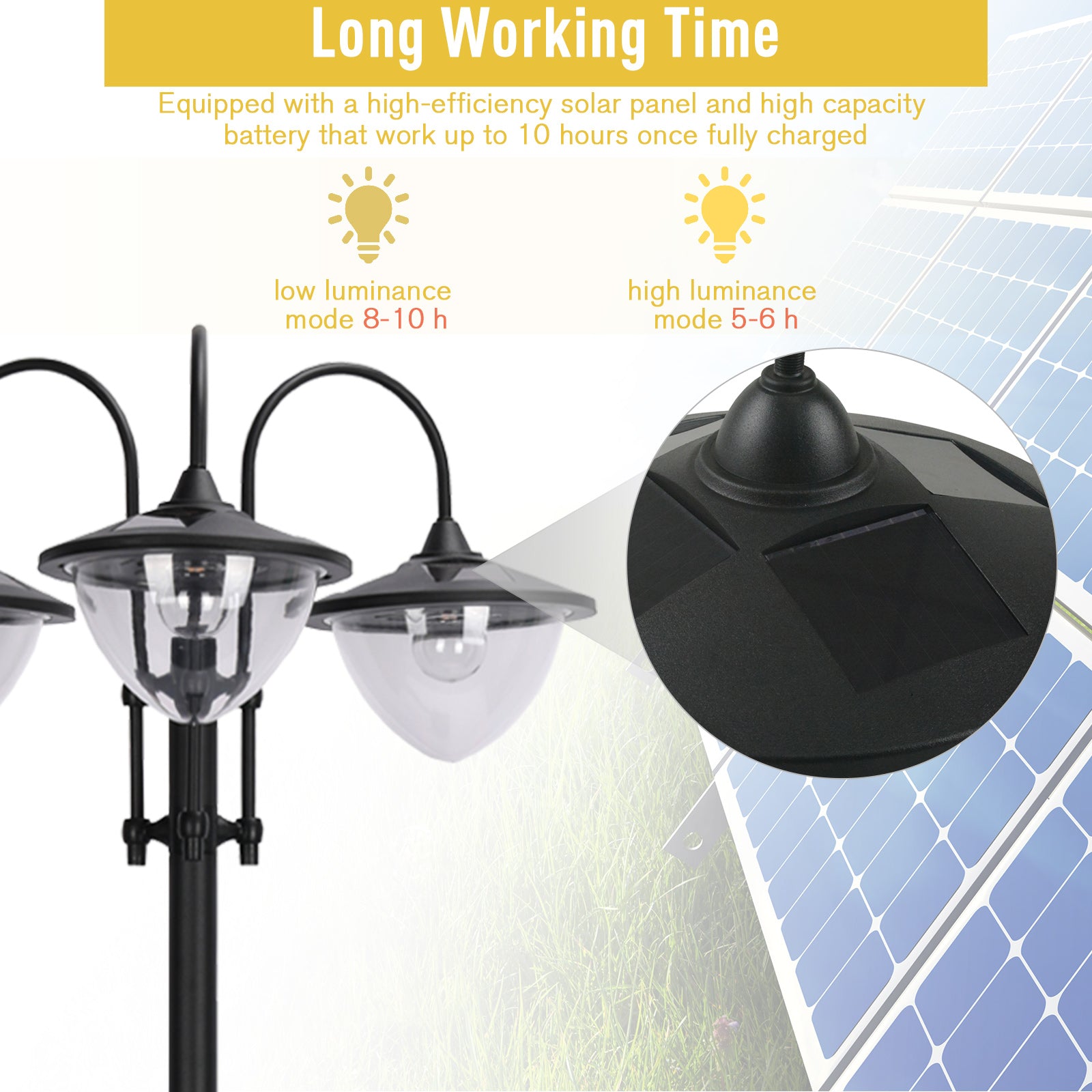 Solar Garden Lamp with built in Planter - Stay-outdoors.co.uk