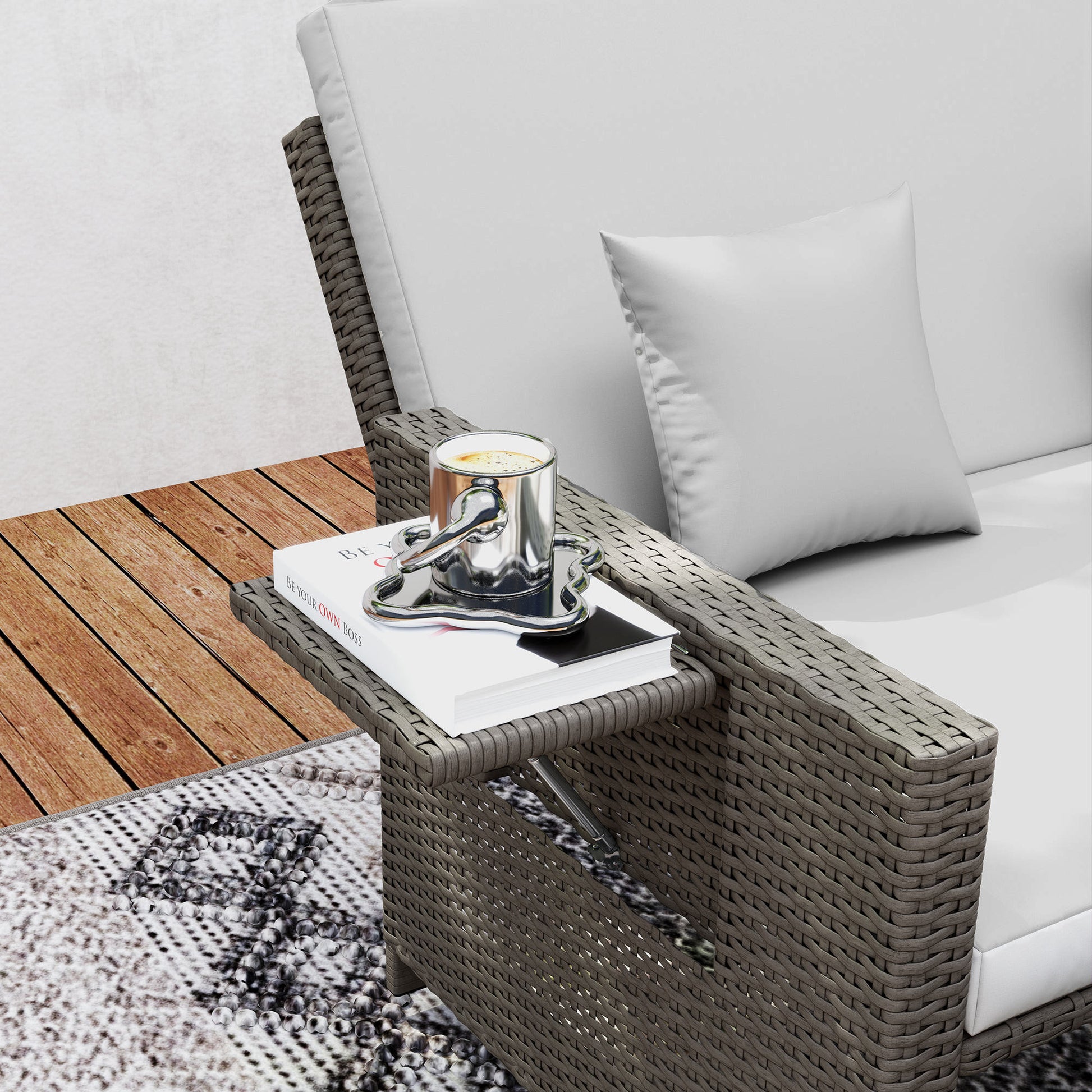 Garden Rattan Furniture Set 2 Seater and Lounge Bed. - Stay-outdoors.co.uk