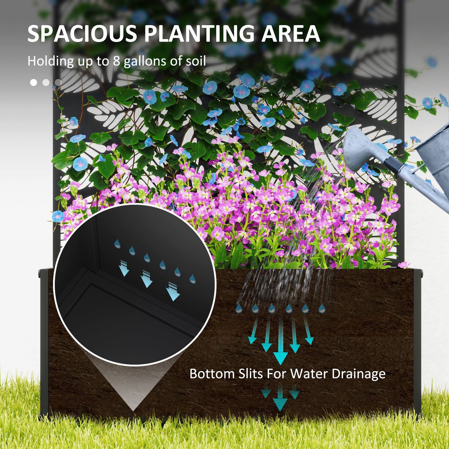 Metal Raised Garden Bed with Trellis. - Stay-outdoors.co.uk