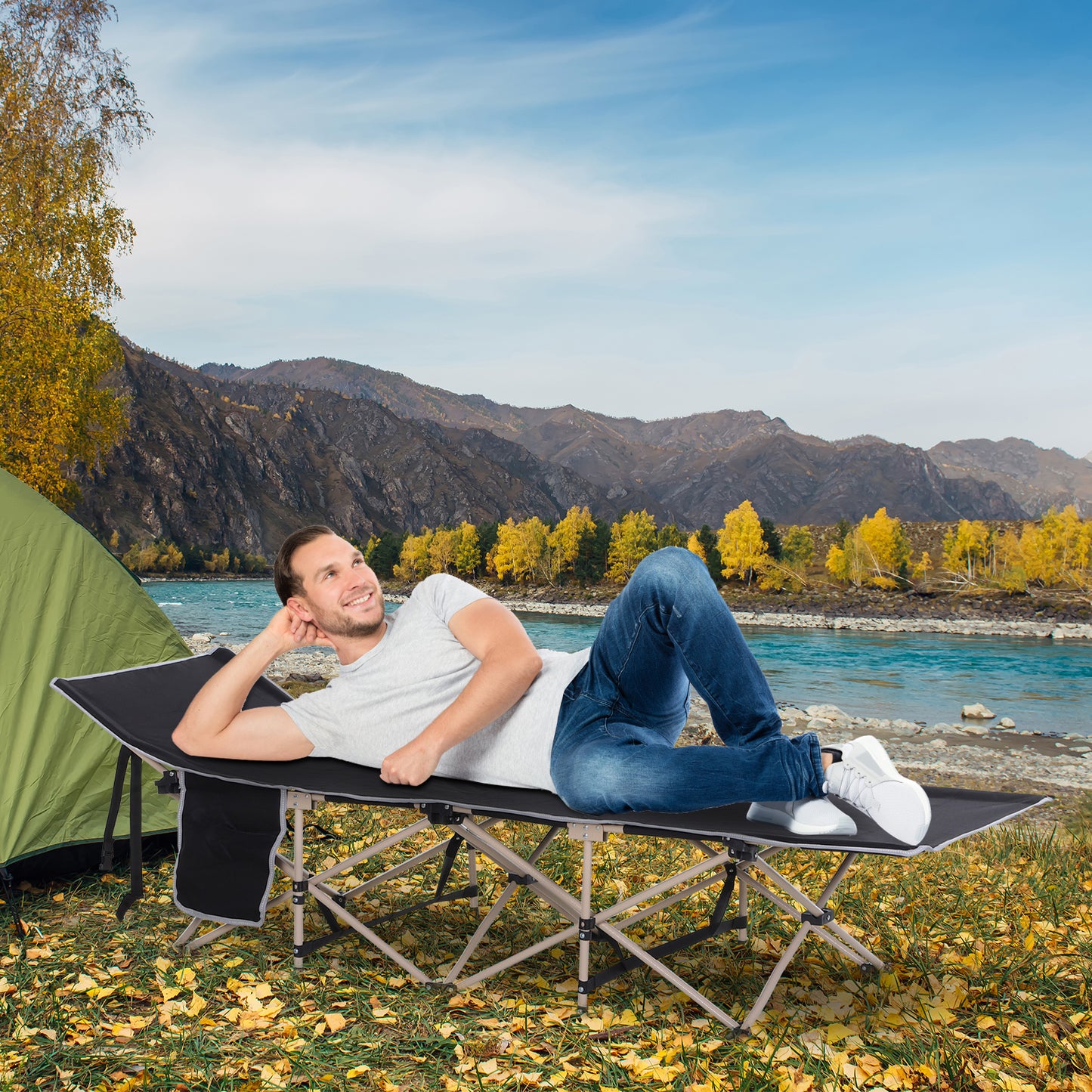 Single Portable Outdoor sleeping bed. - Stay-outdoors.co.uk