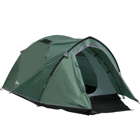 Compact Camping Tent w/ Vestibule & Mesh Vents for Hiking Green - Stay-outdoors.co.uk