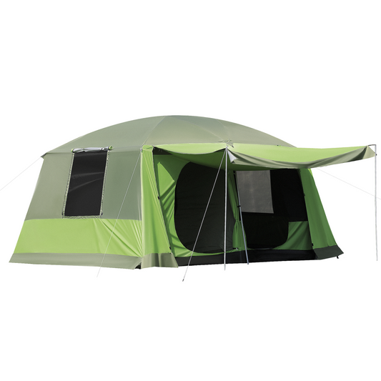 Two Room Dome Tent Camping Shelter w/ Porch and Portable Carry Bag Outsunny - Stay-outdoors.co.uk