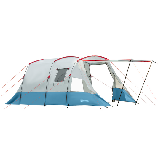 6-8 Person Tunnel Tent, Two-room Camping Tent.