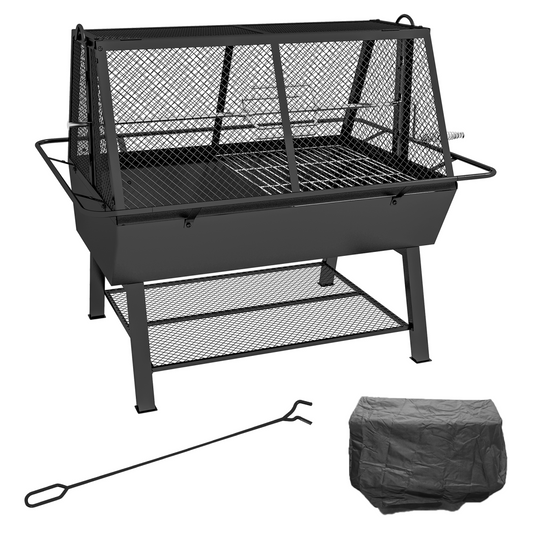 3-in-1 BBQ Rotisserie Grill Roaster Fire Pit.