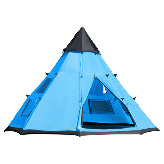 6-7 Person Large Family Tipi Camping Tent Carrying Bag, Mesh Window