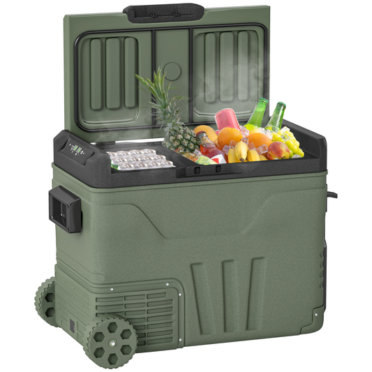 45L Camping Fridge Freezer Dual Zone Car Fridge, DC & AC, -20-20℃ - Stay-outdoors.co.uk